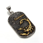 Zodiac Symbol Stainless Steel Amulet - Zodiac Radiance