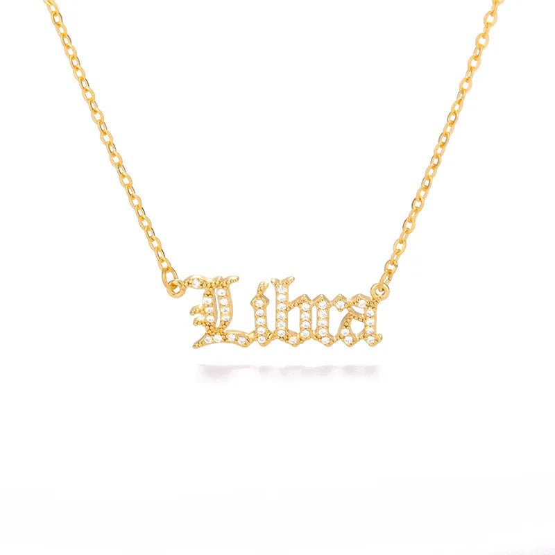 Zodiac Zircon Letter Stainless Steel Necklace - Zodiac Radiance