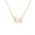 Zodiac Zircon Letter Stainless Steel Necklace - Zodiac Radiance