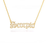 Zodiac Zircon Letter Stainless Steel Necklace - Zodiac Radiance