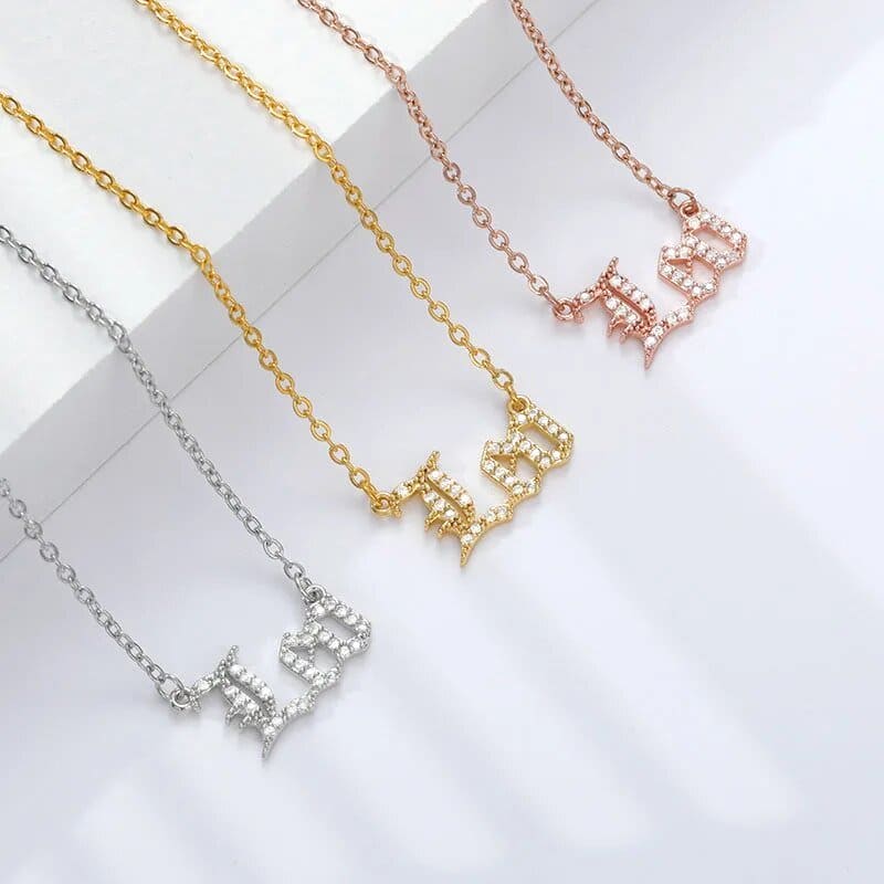 Zodiac Zircon Letter Stainless Steel Necklace - Zodiac Radiance