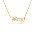 Zodiac Zircon Letter Stainless Steel Necklace - Zodiac Radiance